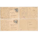 7 db RÉGI (1905 előtti) Catharina Klein virágos litho művészlap, zsoltárokkal / 7 pre...