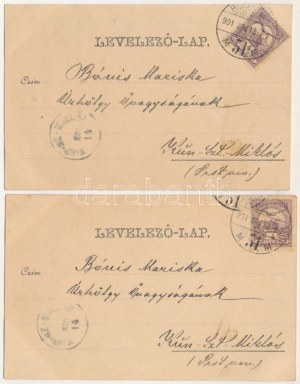 1901 4 db RÉGI (1905 előtti) szecessziós hölgy művészlap. Kanitz C. és Fiai / 4 pre-1905 lady art postcards...
