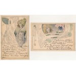 1901 4 db RÉGI (1905 előtti) szecessziós hölgy művészlap. Kanitz C. és Fiai / 4 pre-1905 lady art postcards...