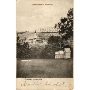 1913 Andocs, látkép a Kálváriáról. Gerő kiadása (Kaposvár) (apró szakadás / tiny tear)