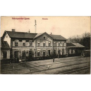 1925 Budapest XV. Rákospalota-Újpest, Palota-Újpest; vasútállomás. Biró József kiadása (EK)