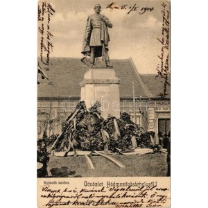 1904 Hódmezővásárhely, Kossuth Lajos szobor, üveg és porcelán üzlet. Grossmann Benedek utóda kiadása (EK...