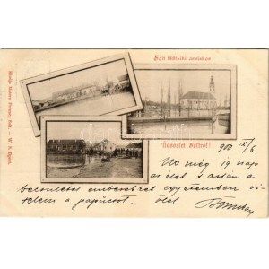 1900 Solt, 1891-i árvíz. Matern Ferenc kiadása (kis szakadás / small tear)