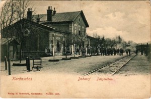 Karánsebes, Caransebes; pályaudvar, vasútállomás, gőzmozdony / Bahnhof. Verlag H. Rosenfeld / railway station...