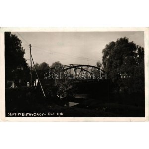 1940 Sepsiszentgyörgy, Sfantu Gheorghe; Olt híd / Podul Oltului / bridge. photo 1940 Sepsiszentgyörgy visszatért So...