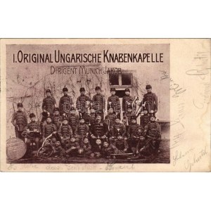 1905 Temesvár, Timisoara; I. Original Ungarische Knabenkapelle, Dirigent Münich Jakob Temesvár-Mihála ...