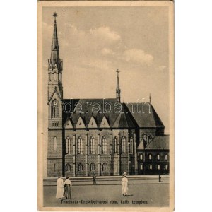 Temesvár, Timisoara; Erzsébetvárosi római katolikus templom. Hey Arthur kiadása / Roman Catholic church (EK...
