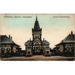 1916 Temesvár, Timisoara; Gyárváros (tévesen: Gárváros), Közvágóhíd. F.R.F. / Central Schlachthaus / Fabric...