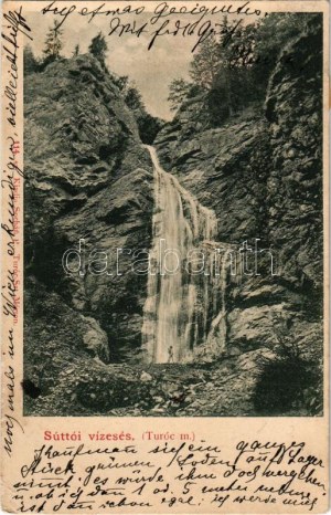 Ruttka, Vrútky; Suttói vízesés. Sochán P. kiadása 114. sz. / waterfall (fl)