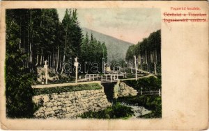 1914 Tiszolc, Tisovec; Fogaskerekű vasút, fogasrúd kezdete. Morvai Sámuel kiadása / start of the cogwheel railway (fl...