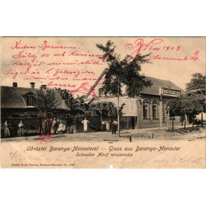 1903 Pélmonostor, Baranyamonostor, Beli Manastir; Schneider Adolf tejcsarnoka. Kram Ferenc kiadása / milk hall ...