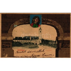 1903 Csáktornya, Cakovec; Zrínyi vár. Szecessziós keret Zrínyi Miklóssal. Fischel Fülöp (Strausz Sándor) kiadása ...