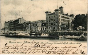 1900 Wien, Vienna, Bécs; III. Bez. Donau-Dampfschiffahrts-Gesellschaft, Direktionsgebäude ...