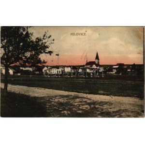 Milovice, Milowitz; general view, church. Nakl. K. Zuna (Rb)