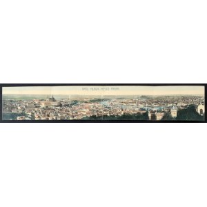 Praha, Prag; Král. hlavní Mesto / general view - 4-tiled folding panoramacard (torn at fold)