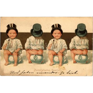Humoristisches Quartett / Children toilet humour, litho (kis szakadás / small tear)