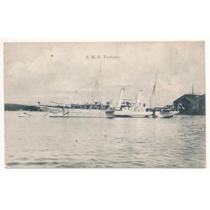 1912 SMS Fantasie osztrák-magyar haditengerészet kerekes gőzhajója, admirálishajó / K.u.K...