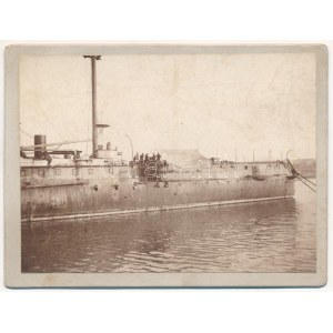 Osztrák-Magyar Haditengerészet egyik csatahajója. Keményhátú fotó / WWI Austro-Hungarian Navy, K.u.K. Kriegsmarine...