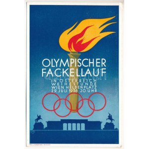1936 Olympischer Fackellauf in Österreich Weihestunde Wien Heldenplatz / Olimpiai fáklyaváltó Ausztriában ...