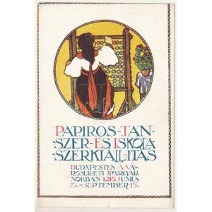 1910 Papíros, Tanszer és Iskolaszer Kiállítás Budapesten a városligeti iparcsarnokban. Rigler rt. ...