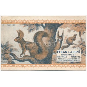 1913 Mókus. Elkán és Gerő szűcsök szőrmeáru és sapkagyár üzletének reklámja. Budapest V. Váci utca 9. és Petőfi utca 5...