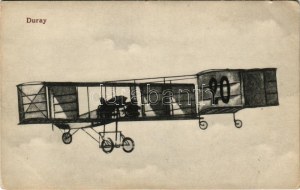 Arthur Duray repülőgépével / Aviator Arthur Duray in his Farman biplane aircraft (EK)
