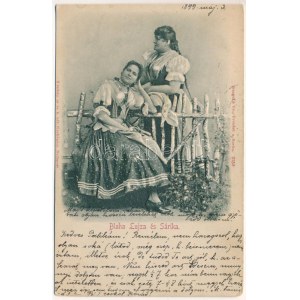 1899 (Vorläufer) Blaha Lujza és Sárika. Strelisky cs. és kir. udvari fényképész felvétele, dombornyomott...