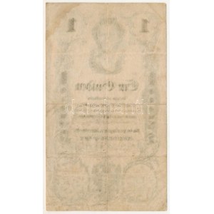 1848. 1G vízjeles papíron T:VG foltos / Hungary 1848. 1 Gulden on watermarked paper C...