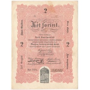 1848. 2Ft Kossuth bankó, NPh. 38386 T:F, szép papír, folt / Hungary 1848. 2 Forint Kossuth banknote, NPh. 38386...