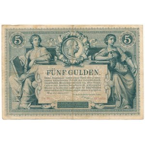 1881. 5Ft / 5G Ck 26 26.12626 piros sorszámozással T:F / Austro-Hungarian Monarchy 1881. 5 Forint / 5 Gulden with ...