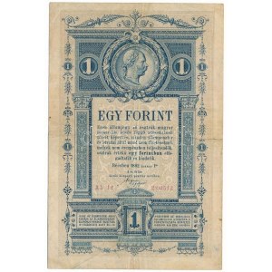 1882. 1Ft / 1G Ab 12 2.02512 T:F / Hungary 1882. 1 Forint / 1 Gulden Ab 12 2.02512 C:F Adamo G125, Krause P...