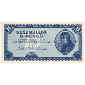 1946. 100.000.000BP T:UNC,AU / Hungary 1946. 100.000.000 B-Pengő C:UNC,AU Adamo P39, Krause 136