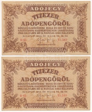 1946. 10.000AP (2x) sorszámkövetők 