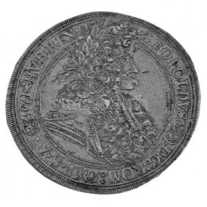 1695K-B Tallér Ag I. Lipót Körmöcbánya (28,89g) ~1900. körüli árcédulával T:AU,XF patina / Hungary 1695K-B Thaler Ag ...