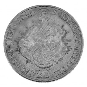 1845B 20kr Ag V. Ferdinánd T:F, juszt., anyaghiba / Hungary 1845B 20 Kreuzer Ag Ferdinand V C:F, adjusted...