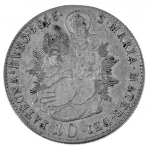 1846B 10kr Ag V. Ferdinánd T:AU,XF patina / Hungary 1846B 10 Kreuzer Ag Ferdinand V C:AU,XF patina Huszár...