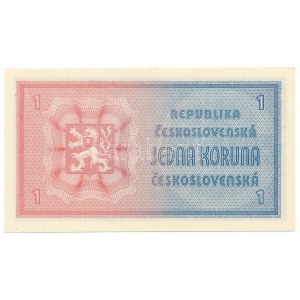 Csehszlovákia 1946. 1K T:UNC,AU apró sarokkopás / Czechoslovakia 1946. 1 Koruna C:UNC...