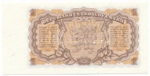 Csehszlovákia 1953. 1K három lyukkal perforált minta, 