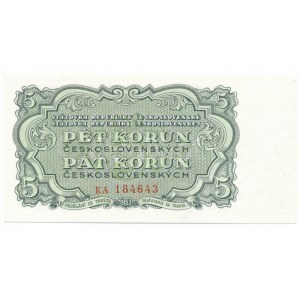 Csehszlovákia 1953. 5K három lyukkal perforált minta, KA 184643 T:UNC / Czechoslovakia 1953...