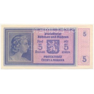 Német Harmadik Birodalom / Cseh-Morva Protektorátus DN (1940) 5K B008, SPECIMEN (MINTA) perforációval T...