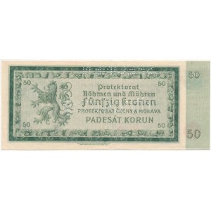 Német Harmadik Birodalom / Cseh-Morva Protektorátus 1940. 50K A 07 027005, SPECIMEN (MINTA) perforációval T...