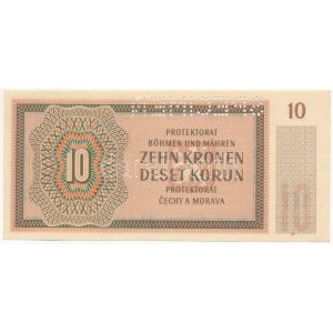 Német Harmadik Birodalom / Cseh-Morva Protektorátus 1942. 10K 08 A 602106, SPECIMEN (MINTA) perforációval T...
