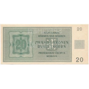 Német Harmadik Birodalom / Cseh-Morva Protektorátus 1944. 20K 12 A 004497, SPECIMEN (MINTA) perforációval T:UNC...