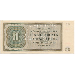 Német Harmadik Birodalom / Cseh-Morva Protektorátus 1944. 50K 10 A 120614, SPECIMEN (MINTA) perforációval T:AU ...
