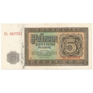 NDK 1948. 5M EL 0827312 hét jegyű sorszámmal T:UNC / GDR 1948. 5 Mark with 7 digit serial EL 0827312 C...
