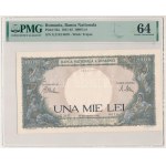 Románia 1941-1945. 1000L X. 2142 0670 eredeti PMG tokban T:UNC,AU (64 Choice Unc) / Romania 1941-1945. 1000 Lei X...
