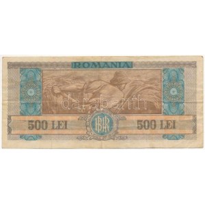 Románia 1947. 500L C/I 0828396 T:F / Romania 1947. 500 Lei C/I 0828396 C:F Krause 63.