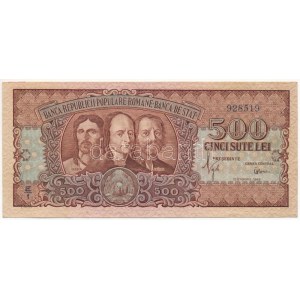 Románia 1949. 500L E/1 928519 T:F szép papír / Romania 1949. 500 Lei E/1 928519 C:F fine paper Krause 86...
