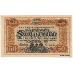 Hajmáskér / hadifogolytábor 1916. május 15. 50f római sorozat és arab sorszámozás XIX 0623 T:AU / Hungary ...