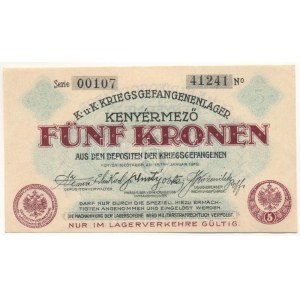 Kenyérmező / Hadifogolytábor 1916. január 15. 5K arab sorozat- és sorszámmal 00107 41241 T:AU Hungary / Kenyérmező ...